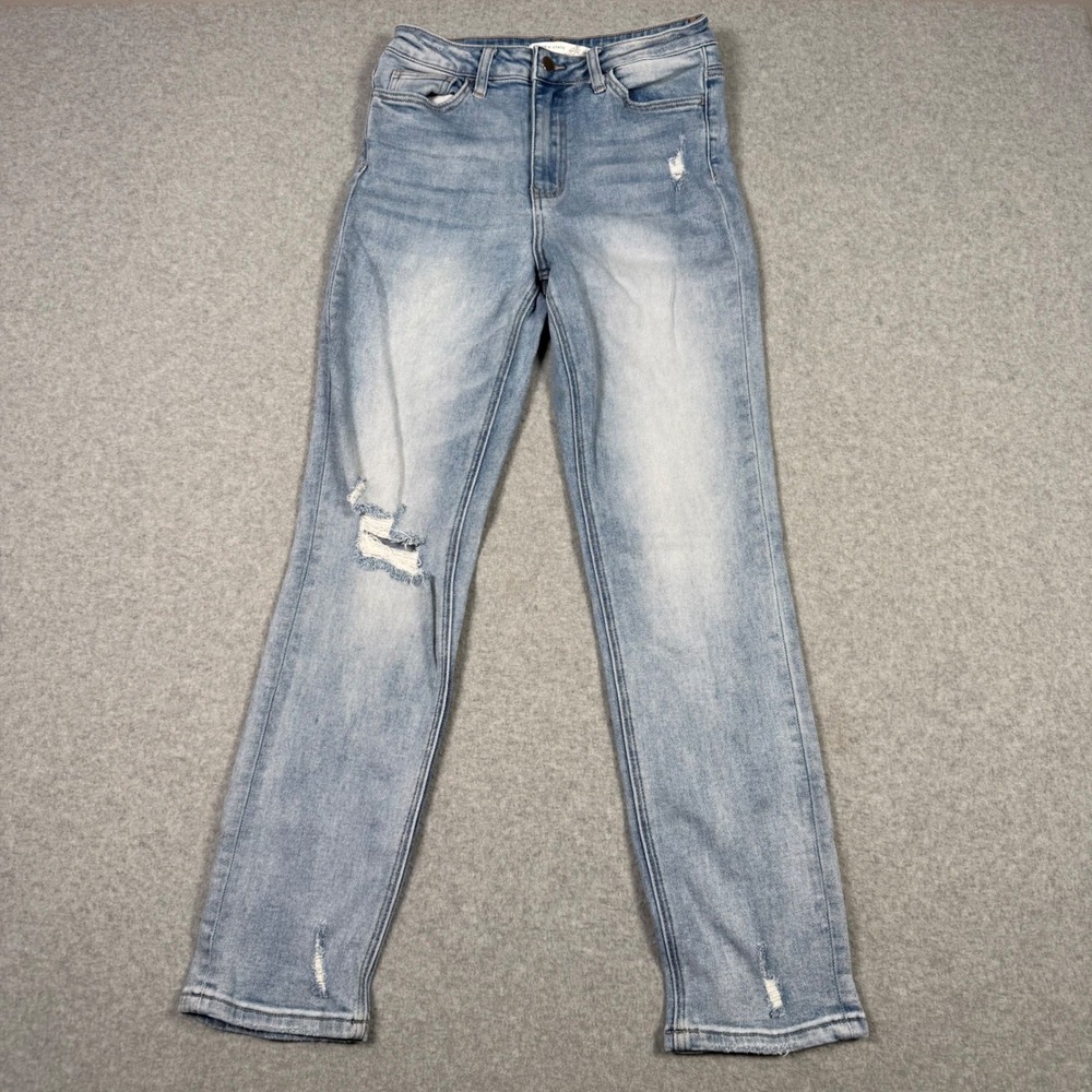 Altar'd State Womens Light Distressed High Rise Straight Leg Jeans 28 Grunge